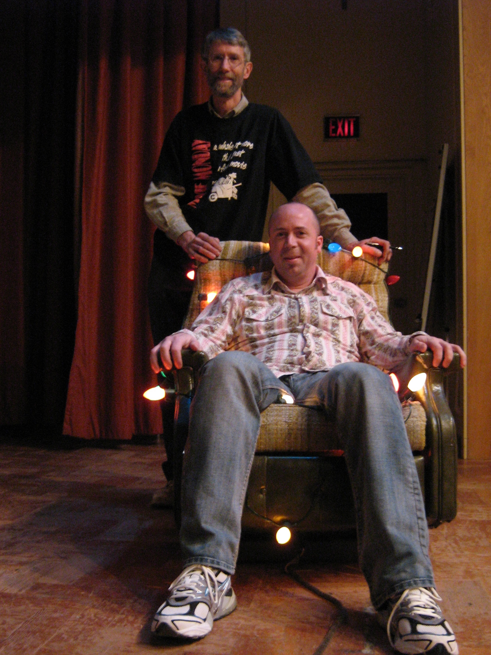 Jan 2007 After the film “Fetching Cody” Vancouver director David Ray sits in my dads old easy chair - the exact copy of the time travel chair in the film, Christmas lights and all.