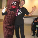 May 2007 For a film about water pollution we had Mr Floatie as a guest, a seven foot tall turd campaigning for sewage treatment for Victoria.