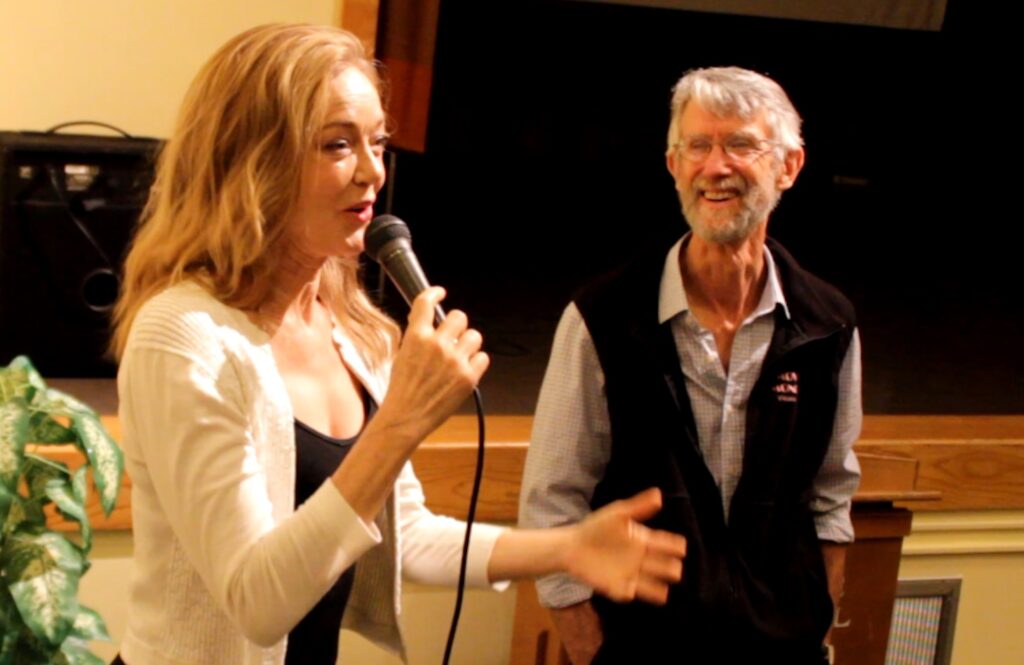 July 2016 2016 07 “Bye Bye Blues” with Rebecca Jenkins for some songs accompanied by her husband Joel Bakan and a lively Q&A