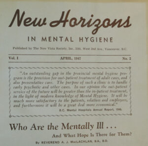 old journal cover "New Horizons in Mental Hygiene"