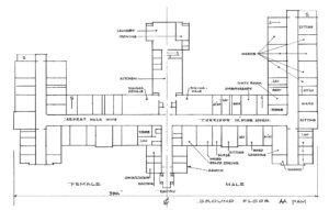 Floor plan of the Brandon Asylum, Brandon, Manitoba