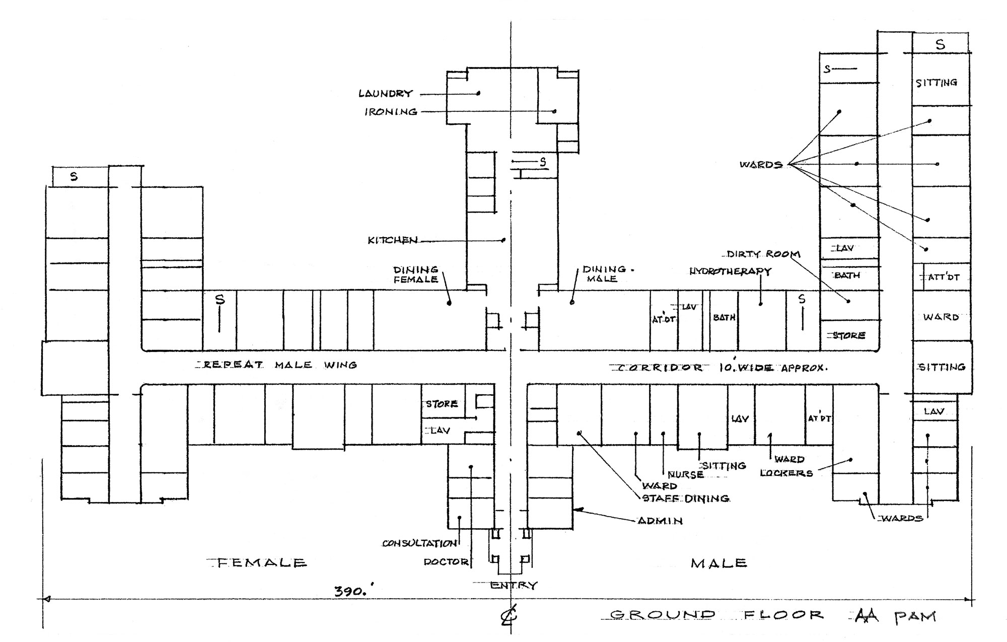 Floor plan of an asylum