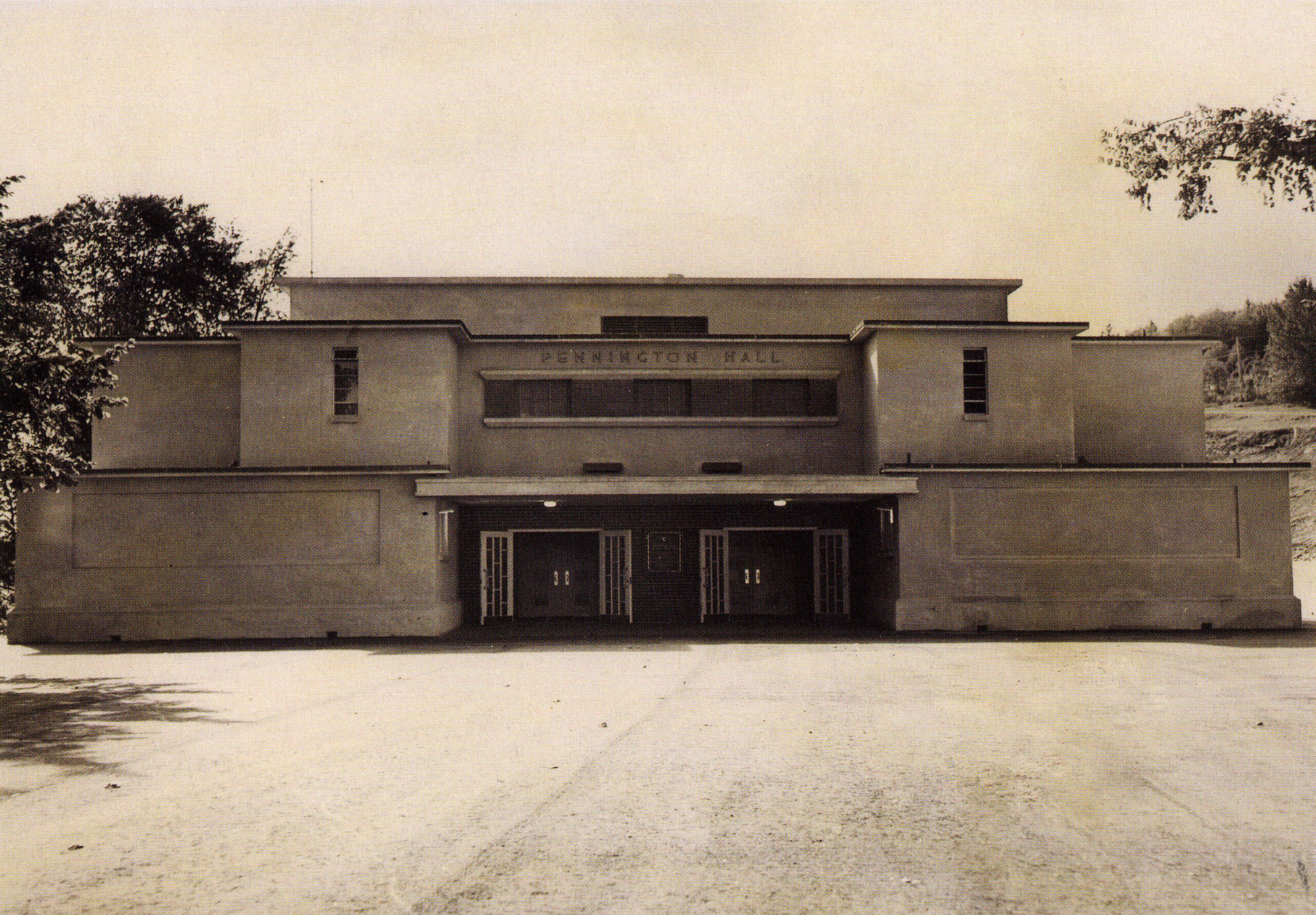 low bunker-type cement building