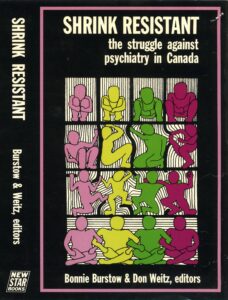 dramatic black book cover with figures in pink, yellow, green and purple