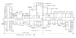 Floor plan of the Asylum for the Insane, Selkirk, Manitoba